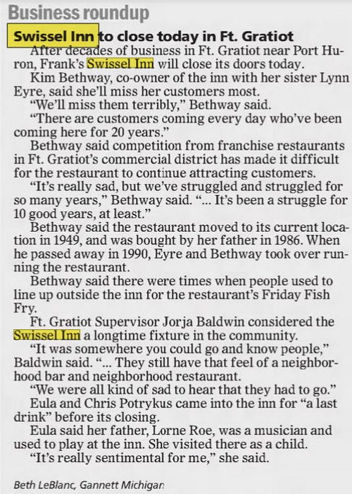 Swissel Inn - Dec 2013 Closing (newer photo)